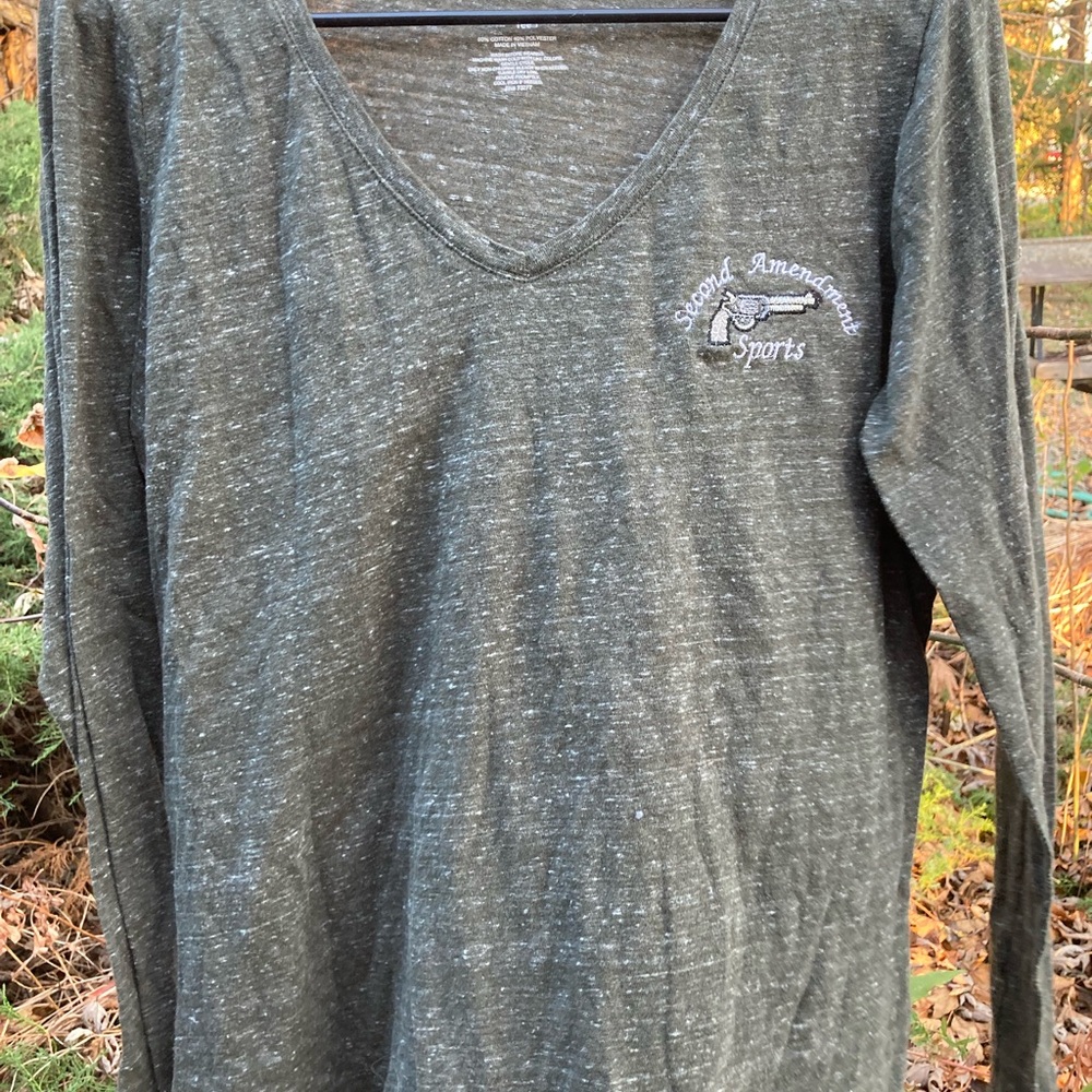 Second Amendment Sports Logo on Lightweight V-Neck Top by Sonoma - Picture 2 of 4